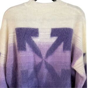 Authentic Off-White Mohair Gradient Arrow Sweater